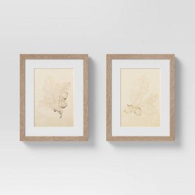 (Set of 2) 11" x 14" Oak Leaves Framed Wall Art - Threshold™ | Target