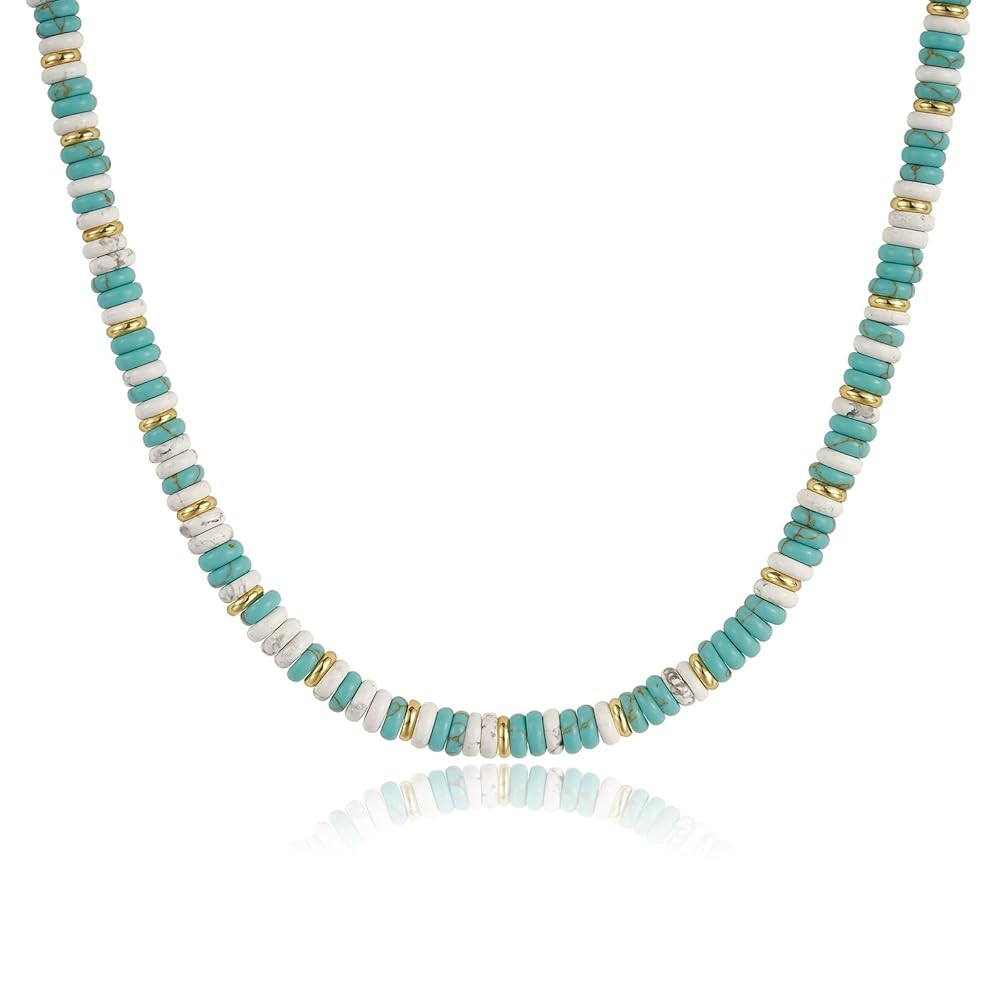 KissYan Boho Beaded Choker Necklace for Women, Gemstone Choker Natural Stone Freshwater Pearl Sur... | Amazon (US)