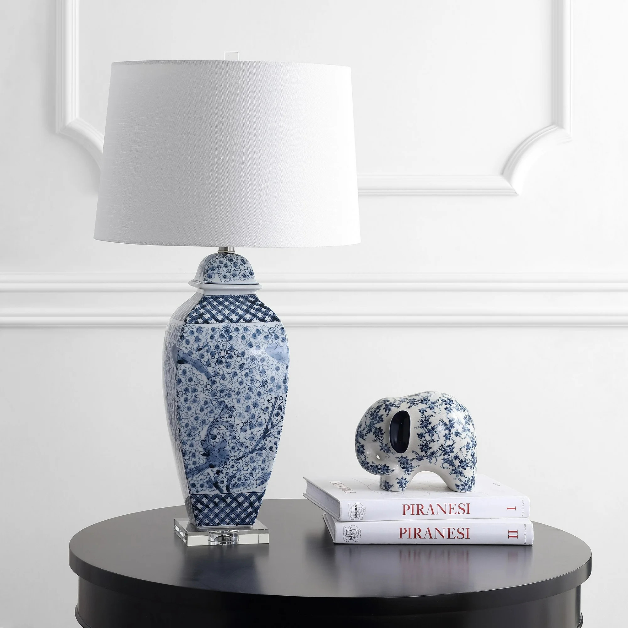 Safavieh Braeden Floral 30 in. H Table Lamp, Blue/White | Walmart (US)
