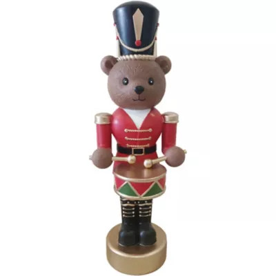 Fraser Hill Farm 48 in. Fiberglass Bear Nutcracker Playing Drum Figurine with Music | Tractor Supply