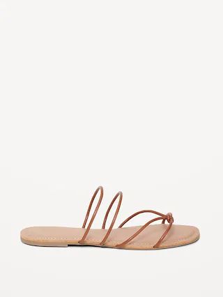 Faux-Leather Strappy Knotted Sandals for Women | Old Navy (CA)