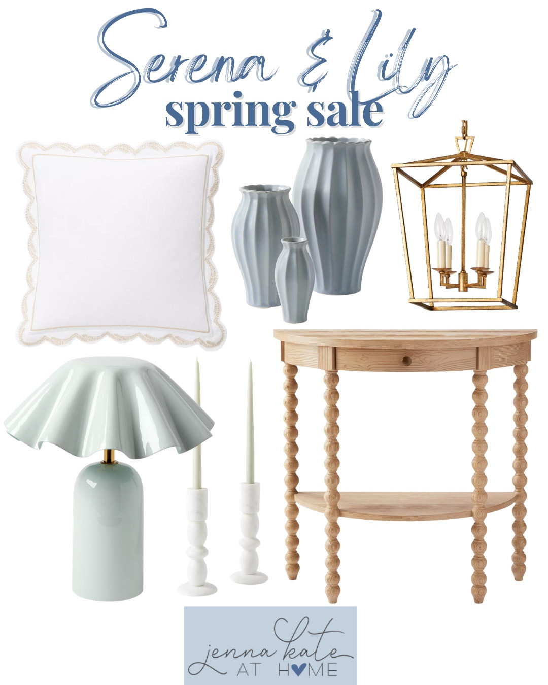 Serena and Lily spring sale picks include side table, candle stick holders, table lamp, vase, pendant, and throw pillow.

Spring sale, coastal decor, home decor, home accents

#LTKHome #LTKSeasonal #LTKSpringSale