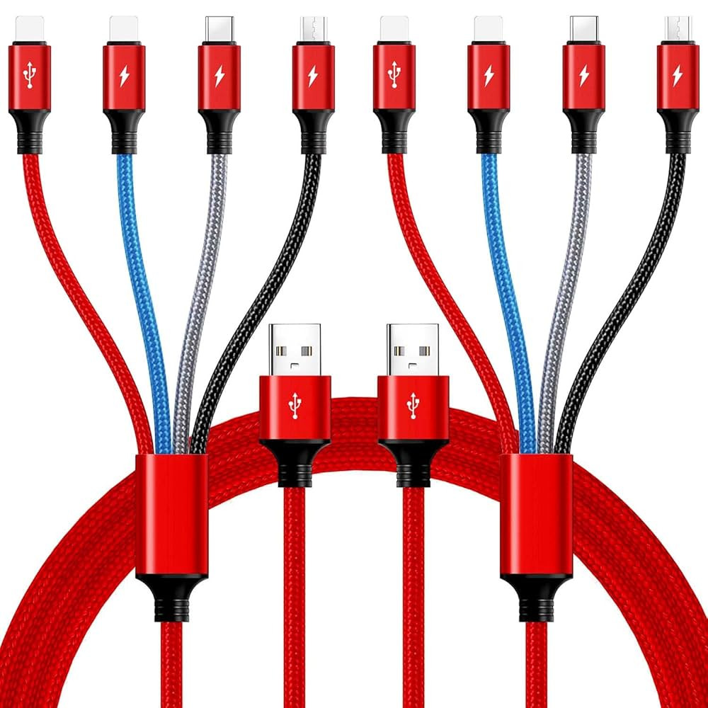 Multi Charging Cable,10Ft 2Pack Multi Fast Charging Cord, Braided Universal 4 in 1 Charger Cable,... | Amazon (US)