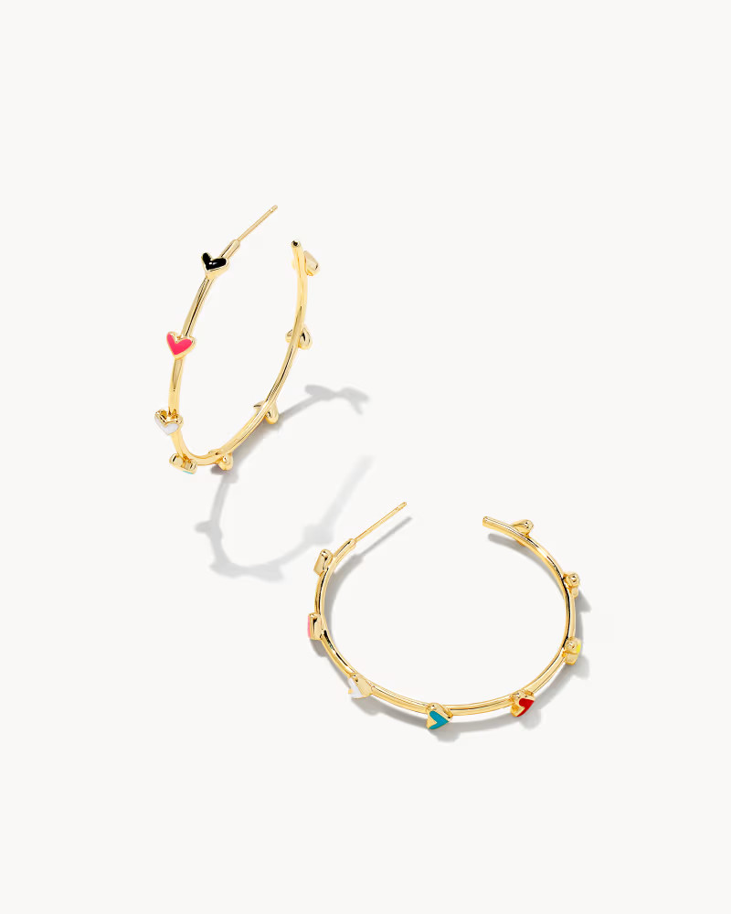 Haven Heart Gold Hoop Earrings in Multi Mix | Kendra Scott