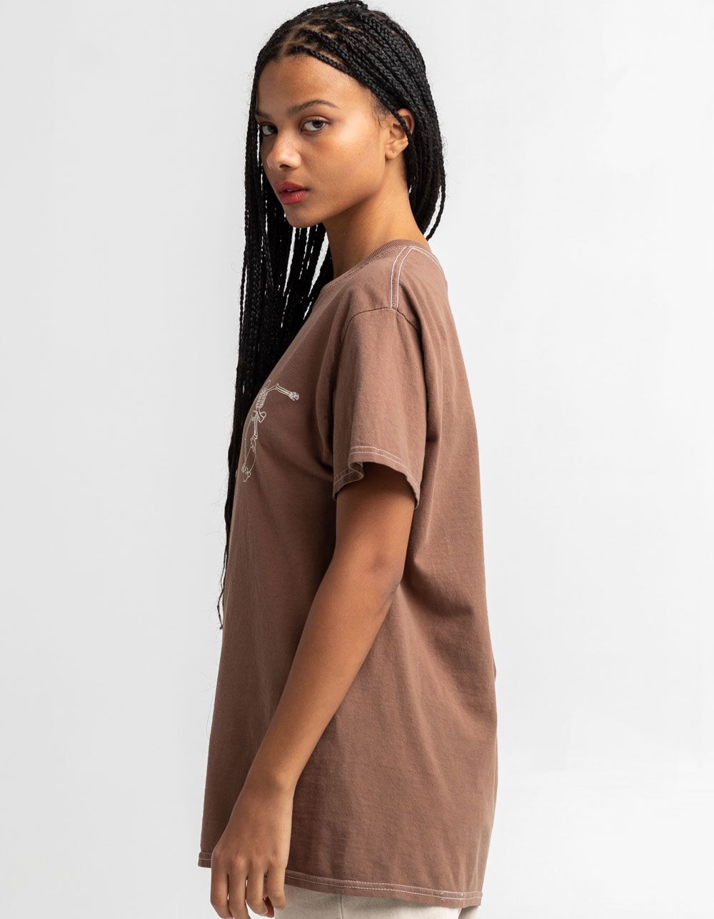 FULL TILT Skeleton Womens Light Brown Oversized Tee - LTBRN - 415971587 | Tillys