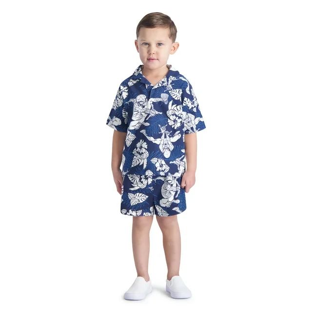 Marvel Spiderman Toddler Boys’ Resort Shirt and Shorts Set, 2-Piece, Sizes 12M-5T | Walmart (US)
