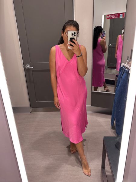 Pink satin slip dress

#LTKunder50 #LTKunder100