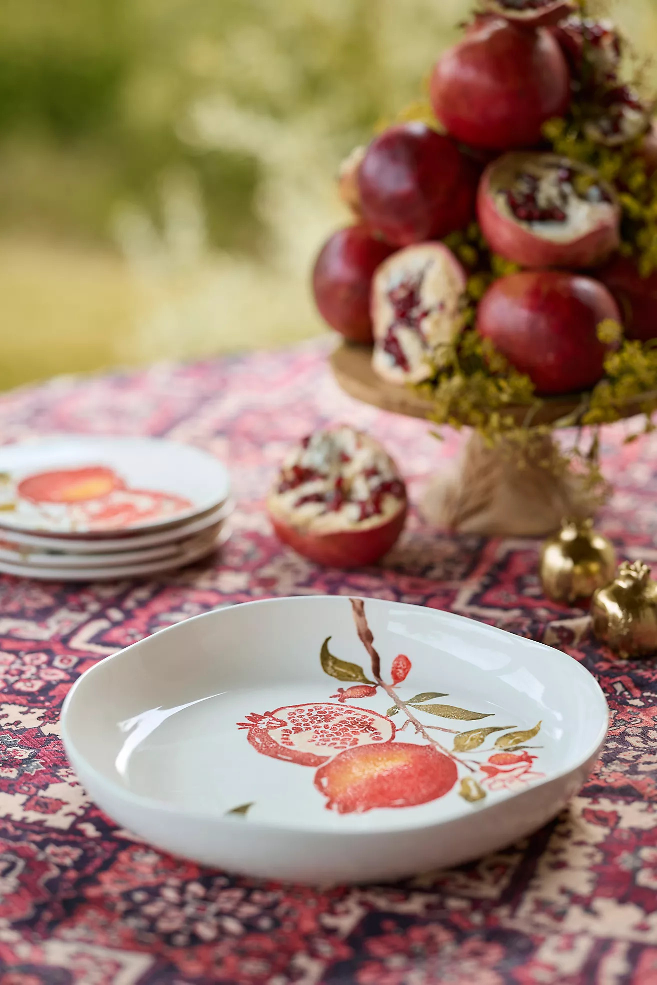 Pomegranate Stoneware Serving Bowl | Anthropologie (US)