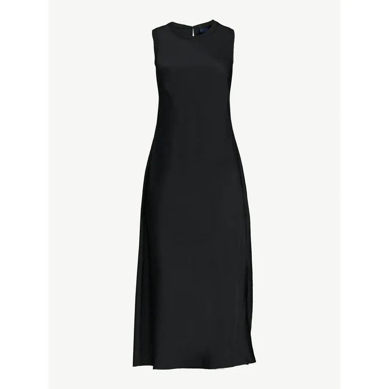 Scoop Women's Sleeveless Satin Midi Tank Dress, Sizes XS-XXL - Walmart.com | Walmart (US)