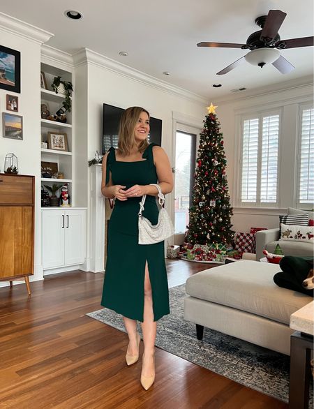 Green cocktail dress - size 4
Sparkly purse (looks like a much more expensive bag but under $50!)

#LTKSeasonal #LTKHoliday #LTKunder100