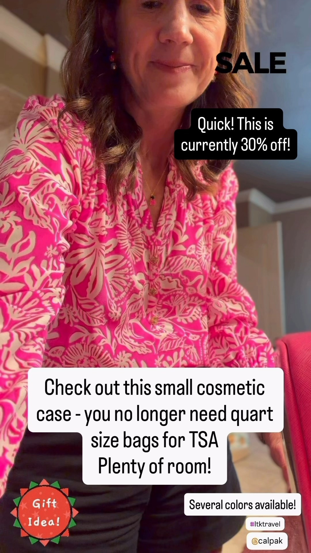 Cosmetic Bag

On Sale!!! 30% Off!!! 
TSA Approved! 
This color is going fast! Several colors to choose from! 

I consider this cosmetic case one of my favorite travel essentials. It can hold so many of my travel size toiletries. I love that it is clear and you no longer need a quart size bags because TSA can see through this bag and has no problem with it through security. I love not having to mess with quart size bags to put my toiletries in. Game changer! 

Make sure you get the smaller size cosmetic bag since it fits the best in a carry-on. It comes in so many great colors. 

This would make a great gift idea for the upcoming holidays if you have traveler in your life. 

Linked several of my favorite travel essentials. #LTkFindsUnder50 
#LTKCyberWeek #LTKHoliday #LTKBeauty #LTKHome 

Bag, travel bag, duffel bag, suitcase bag, carry-on bag, Calpak bag, cosmetic case, case, make-up case, travel, vacation, overseas, essentials, travel essentials, gift idea, gift for her, traveler gift, holiday gift, gift for the traveler, 

#LTKGiftGuide #LTKTravel #LTKSaleAlert