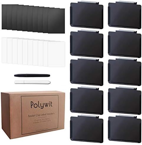 Pantry Basket Labels Clip on for Storage Bins, with 10 Label Cards, Kitchen Bin Chalkboard Label ... | Amazon (US)