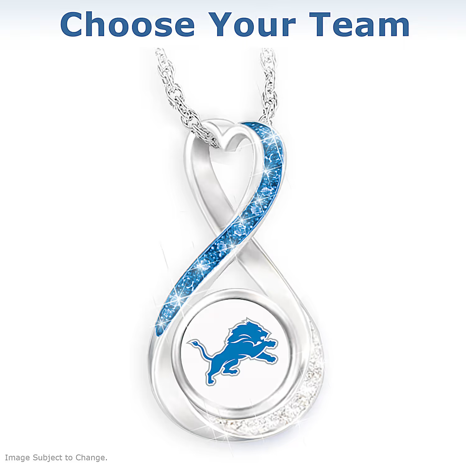 NFL Infinity Pendant With Team-Color Crystals: Choose A Team | Bradford Exchange