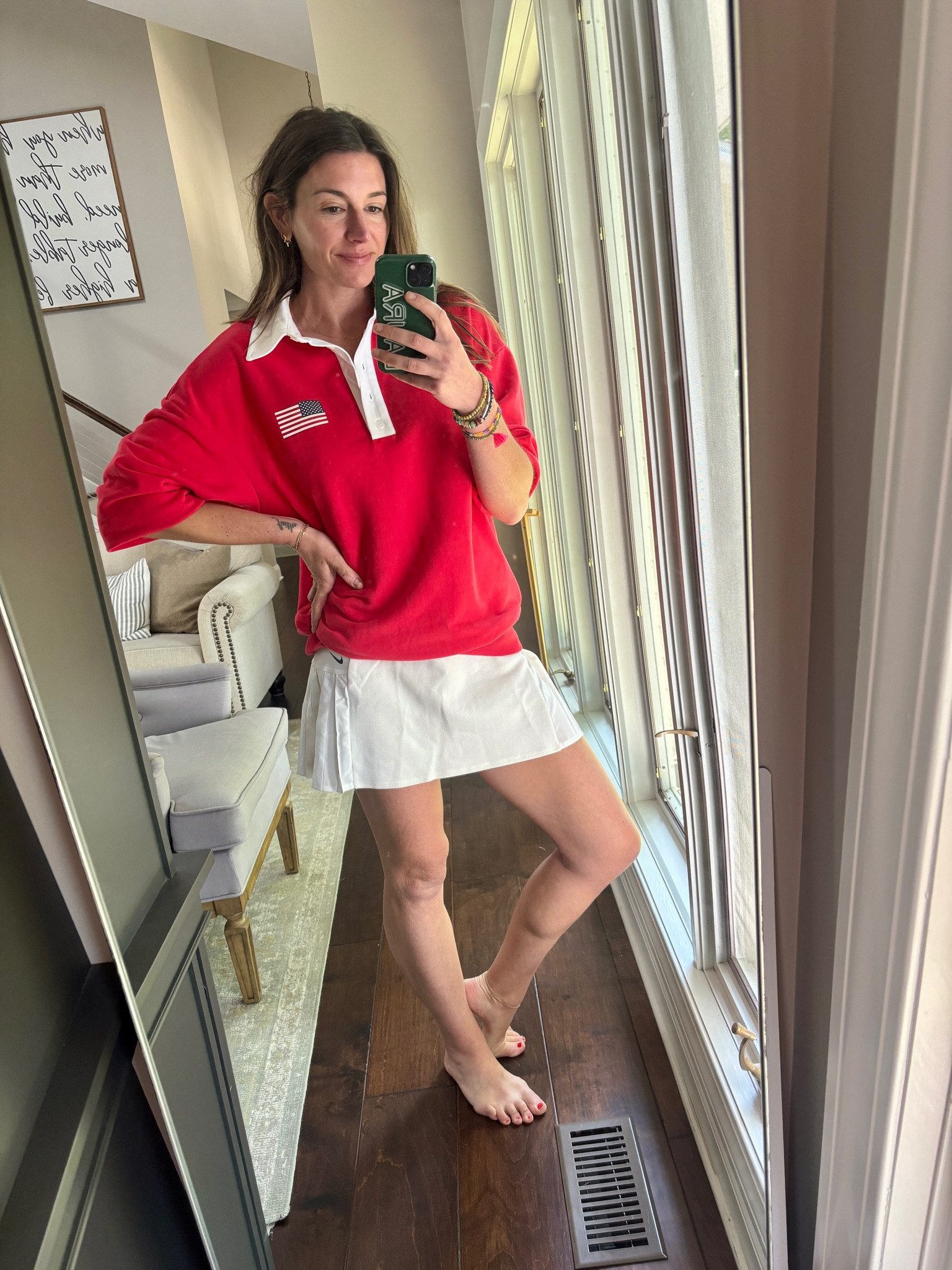 🇺🇸 golf - wearing an XS in sweatshirt and small in skirt 

#LTKootd #LTKfitnessgoals #LTKdayinmylife