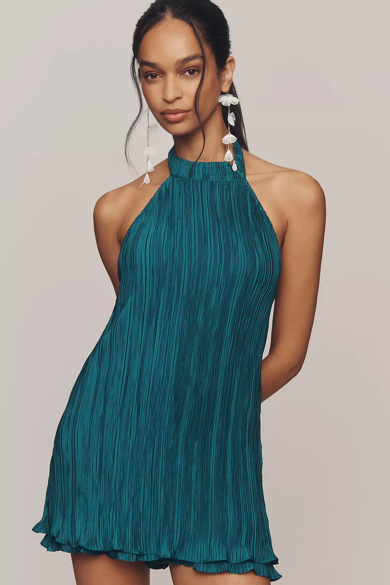 By Anthropologie Halter Plissé Romper | Anthropologie (US)