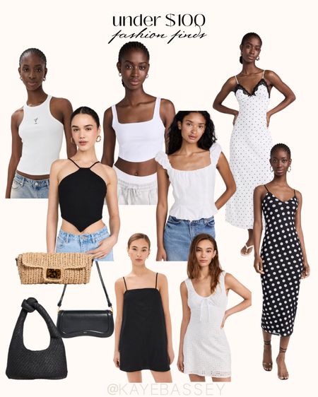 Chic black and white fashion finds under $100 from Shopbop summer wardrobe summer outfit essentials workwear style guide #summer #wardrobe #style #under100 #ootd 

#LTKSeasonal #LTKfindsunder100 #LTKstyletip