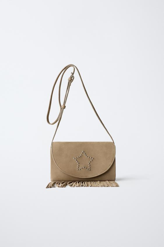 FRINGED LEATHER BAG | Zara US