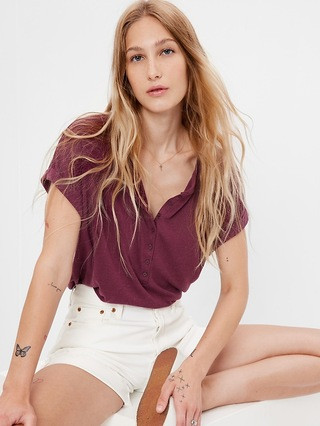 Linen Blend Henley T-Shirt | Gap (US)