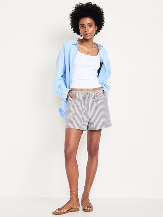 High-Waisted Poplin Pull-On Shorts -- 3.5-inch inseam | Old Navy (US)
