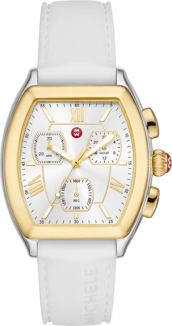 MICHELE Relevé Sport Chronograph Silicone Strap Watch, 31mm | Nordstrom | Nordstrom