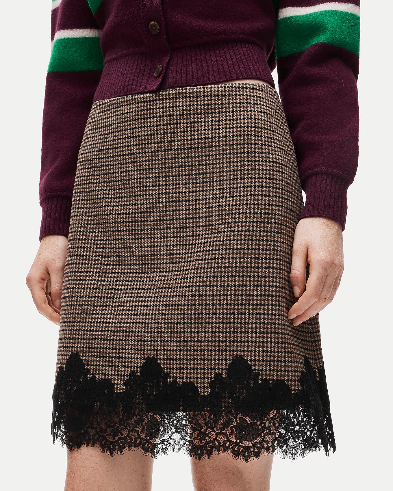 Fairfax lace skirt in houndstooth wool blend | J. Crew US