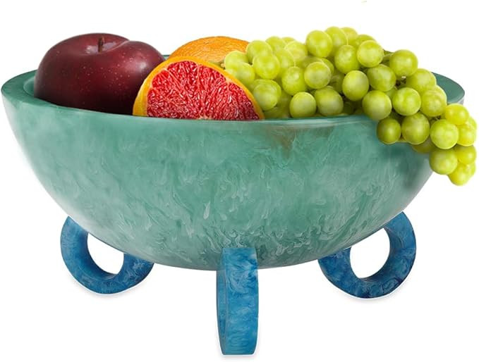 Folkulture Fruit Bowl for Kitchen Counter, 9" Resin Decorative Bowl, Centerpiece Table Decoration... | Amazon (US)