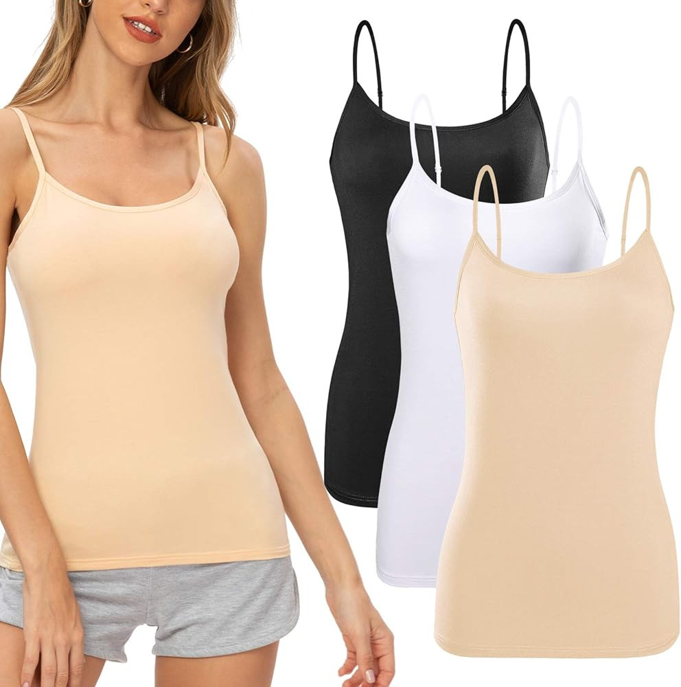 AMVELOP Adjustable Camisole for Women Spaghetti Strap Tank Top Camisoles | Amazon (US)