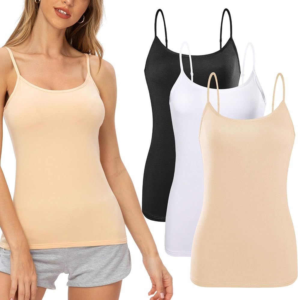 AMVELOP Adjustable Camisole for Women Spaghetti Strap Tank Top Camisoles | Amazon (US)