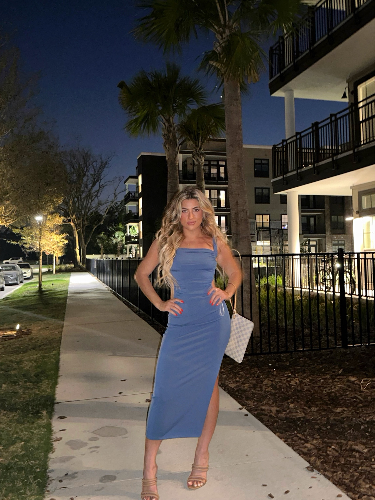 A great winter to spring transition color 💙 perfect for going out to dinner, vacation, events, etc 

Dress - S

Heels - I bought these last year, but I attached a very similar pair below . If you’re petite like me (I’m 5’2) pairing midi dresses with a nude pump will help elongate the appearance of your legs 

Wristlet - This came with my LV Neverfull, but you can buy these individually on authenticated resale sites! I love The RealReal

#LTKFind #LTKSeasonal #LTKstyletip