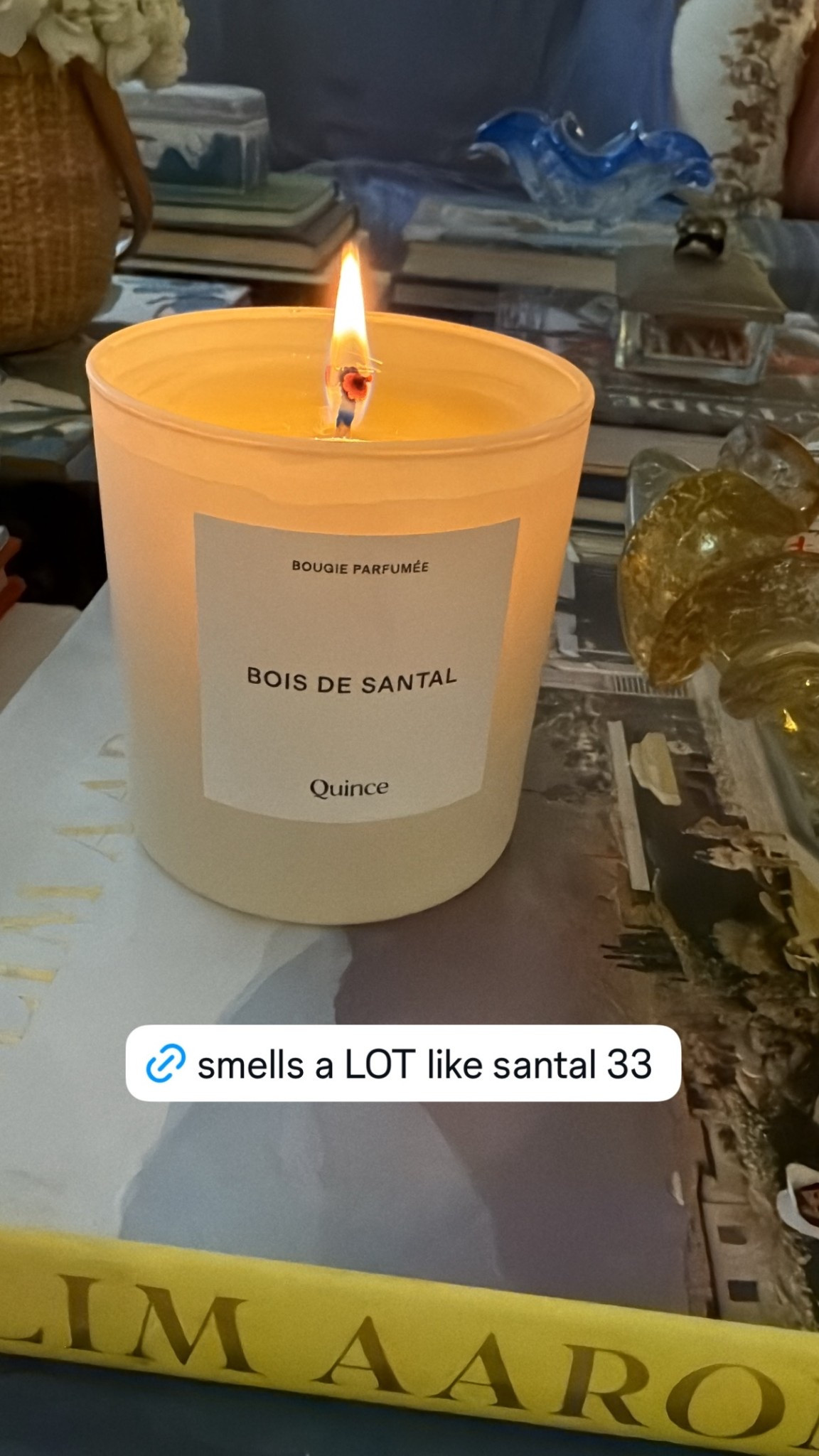 Great smelling candle by Quince 