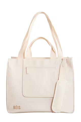 BEIS The East / West Tote in Beige from Revolve.com | Revolve Clothing (Global)