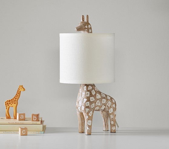 Carved Wood Giraffe Table Lamp (17") | Pottery Barn Kids