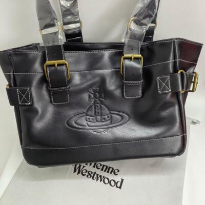 Vivienne Westwood Accord Tote Bag Orb Embossed Black Bag Outlet Product | eBay US
