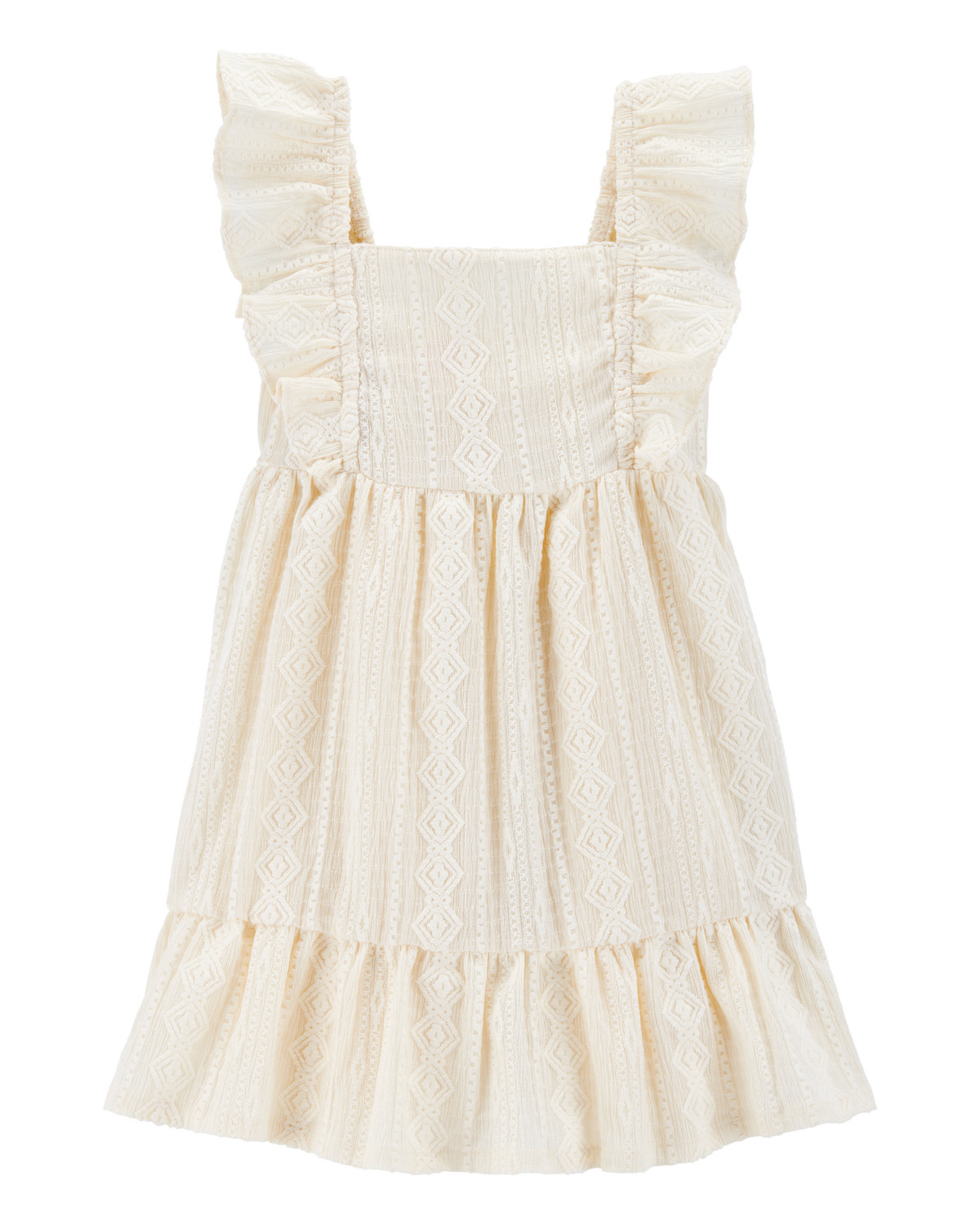 Toddler Crochet Flutter-Sleeve Dress - Ivory | Carter's | Carter's Inc
