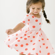 THE SHORT SLEEVE BALLET DRESS IN BLUSH DOT | Alice + Ames