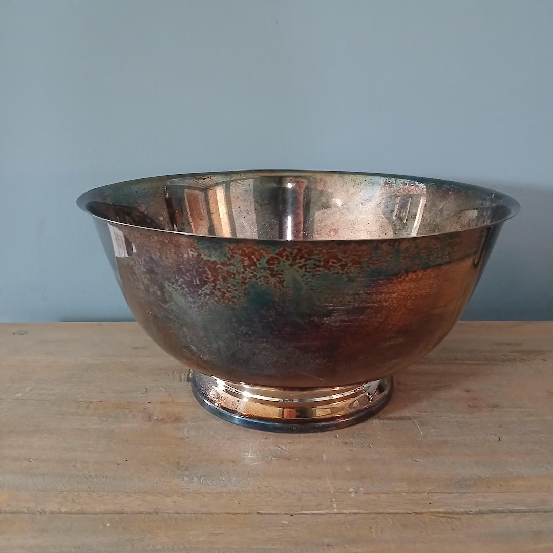 Silverplate Pedestal Bowl in Paul Revere Reproduction 10" - Etsy | Etsy (US)