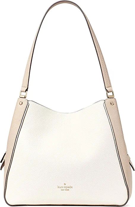 Kate Spade Leila Colorblock Medium Triple Compartment Shoulder Bag Purse Handbag, WARM BEIGE MULT... | Amazon (US)