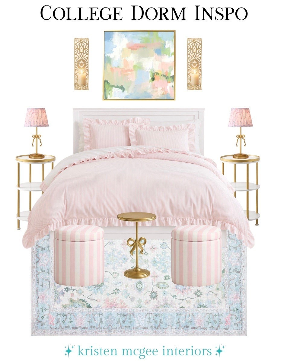 Creating a dorm that feels elevated doesn’t have to be complicated! ✨ Layer soft textures, fun patterns, and timeless pieces for a space you’ll love all year long! 💖🙌🏻 #LTKhome #LTKdiml #LTKdorm