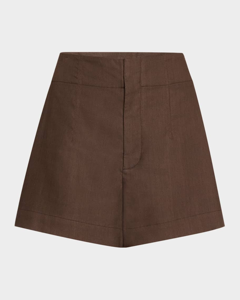 Charles Wide-Leg Twill Shorts | Neiman Marcus