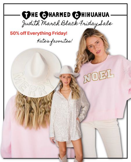 50% off site wide at Judith March during the Black Friday sale!

Christmas sweater, holiday outfit, wide brim hat

#LTKsalealert #LTKCyberweek #LTKHoliday