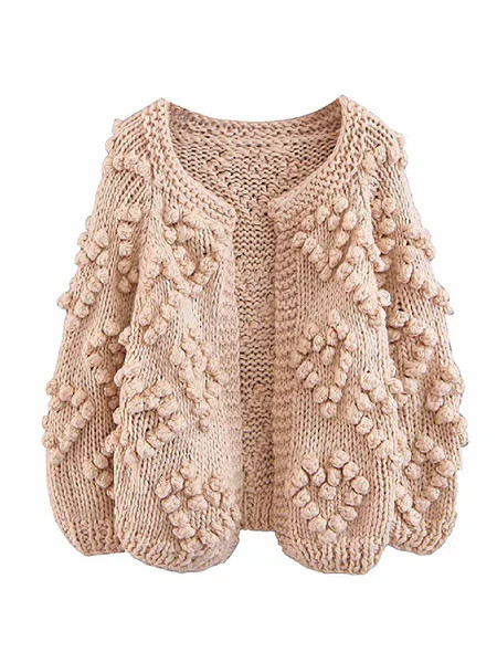 'Kelli' Pom Pom Chunky Knit Open Cardigan (3 Colors) | Goodnight Macaroon