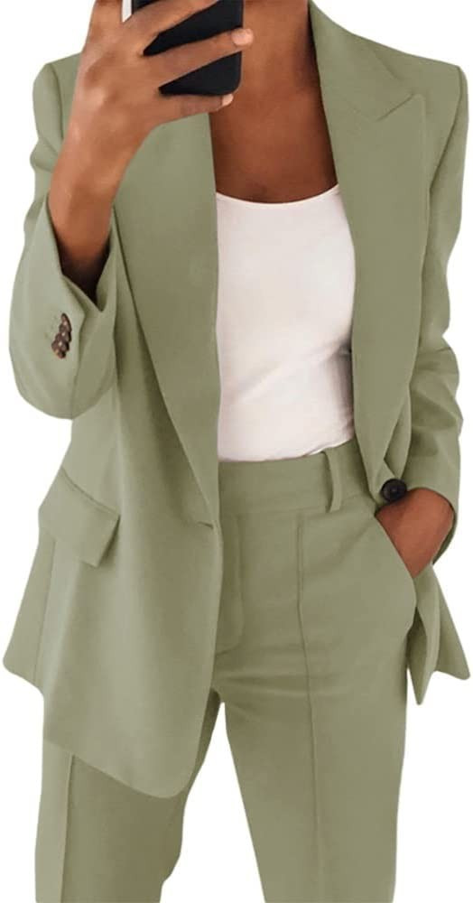 Cicy Bell Women's Casual Blazer Long Sleeve Open Front Work Office Jacket with Pockets | Amazon (US)