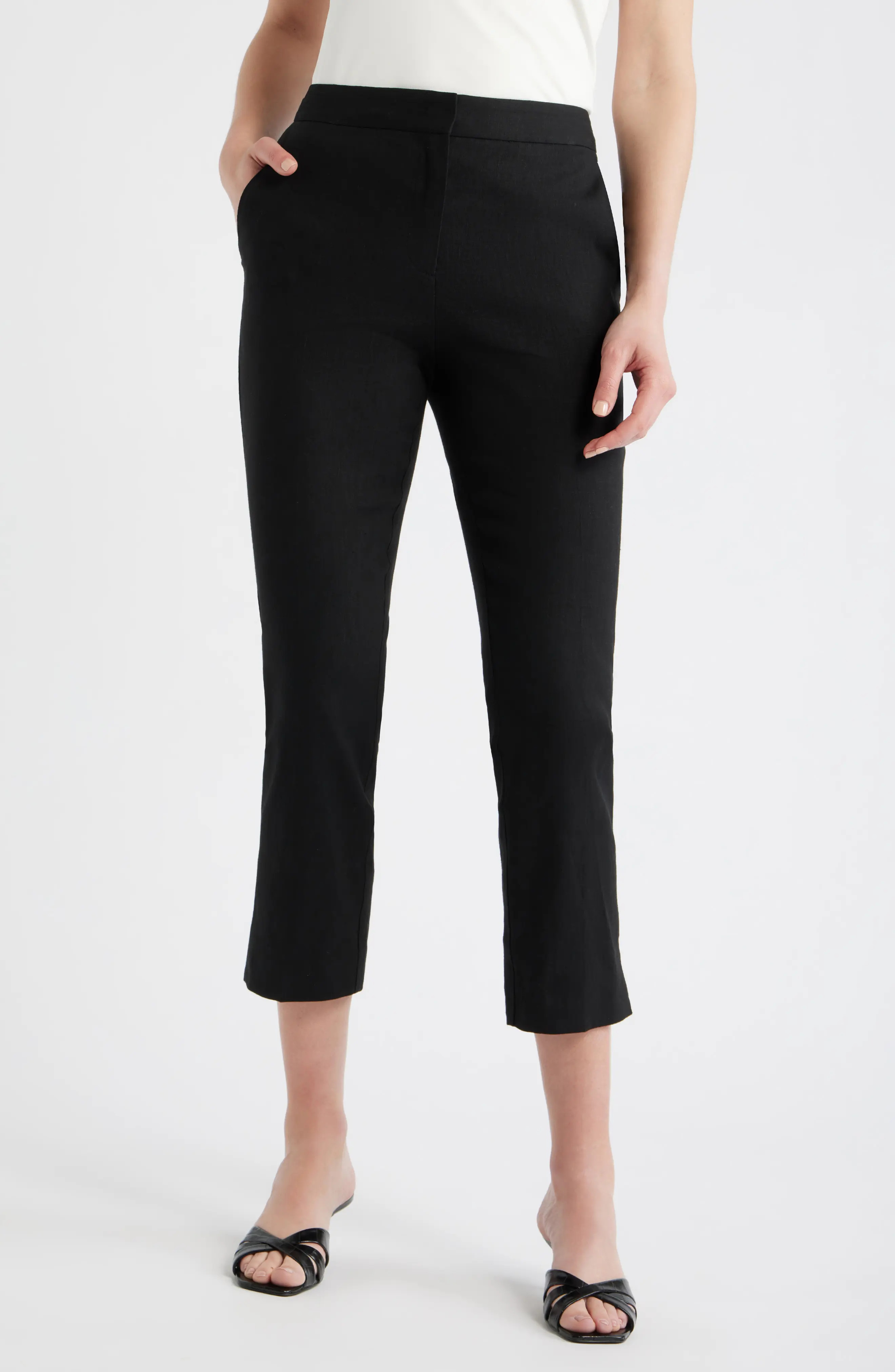 BOSS Tapria Slim Fit Crop Pants (Women) | Nordstrom | Nordstrom