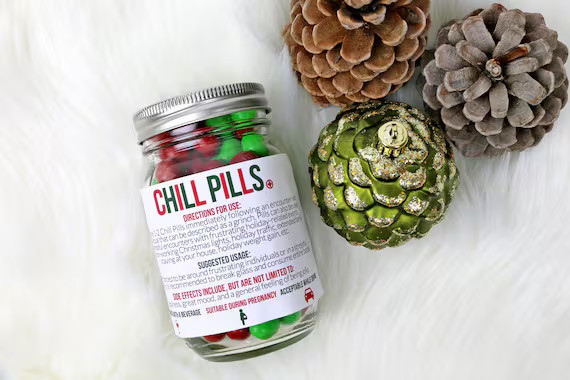 PRINTABLE Holiday Chill Pill Label Christmas Chill Pill Jar | Etsy | Etsy (US)