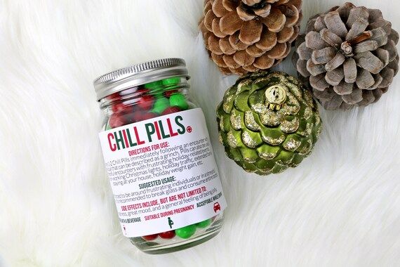 PRINTABLE Holiday Chill Pill Label Christmas Chill Pill Jar | Etsy | Etsy (US)