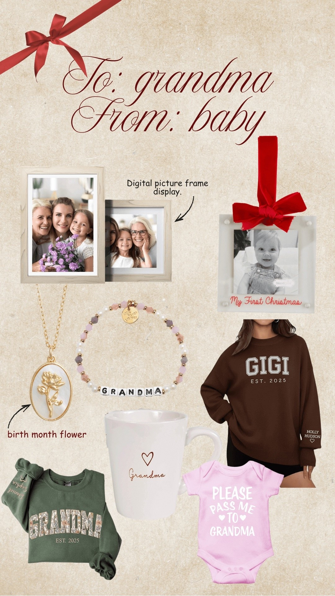 Grandma gifts from baby • Christmas Gifts • Holiday gift guide • gifts for grandma • sentimental gifts

#LTKGiftGuide #LTKFindsUnder100 #LTKHoliday