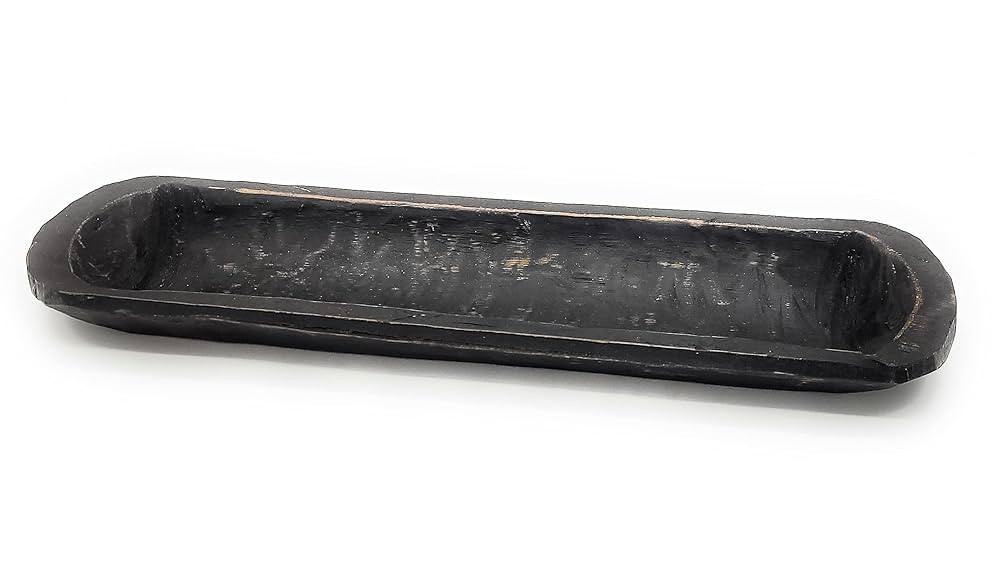 Ebony 18"-21" Baguette Dough Bowl, Decorative Bowl, Table Center Piece, Decorative Bowl The New D... | Amazon (US)