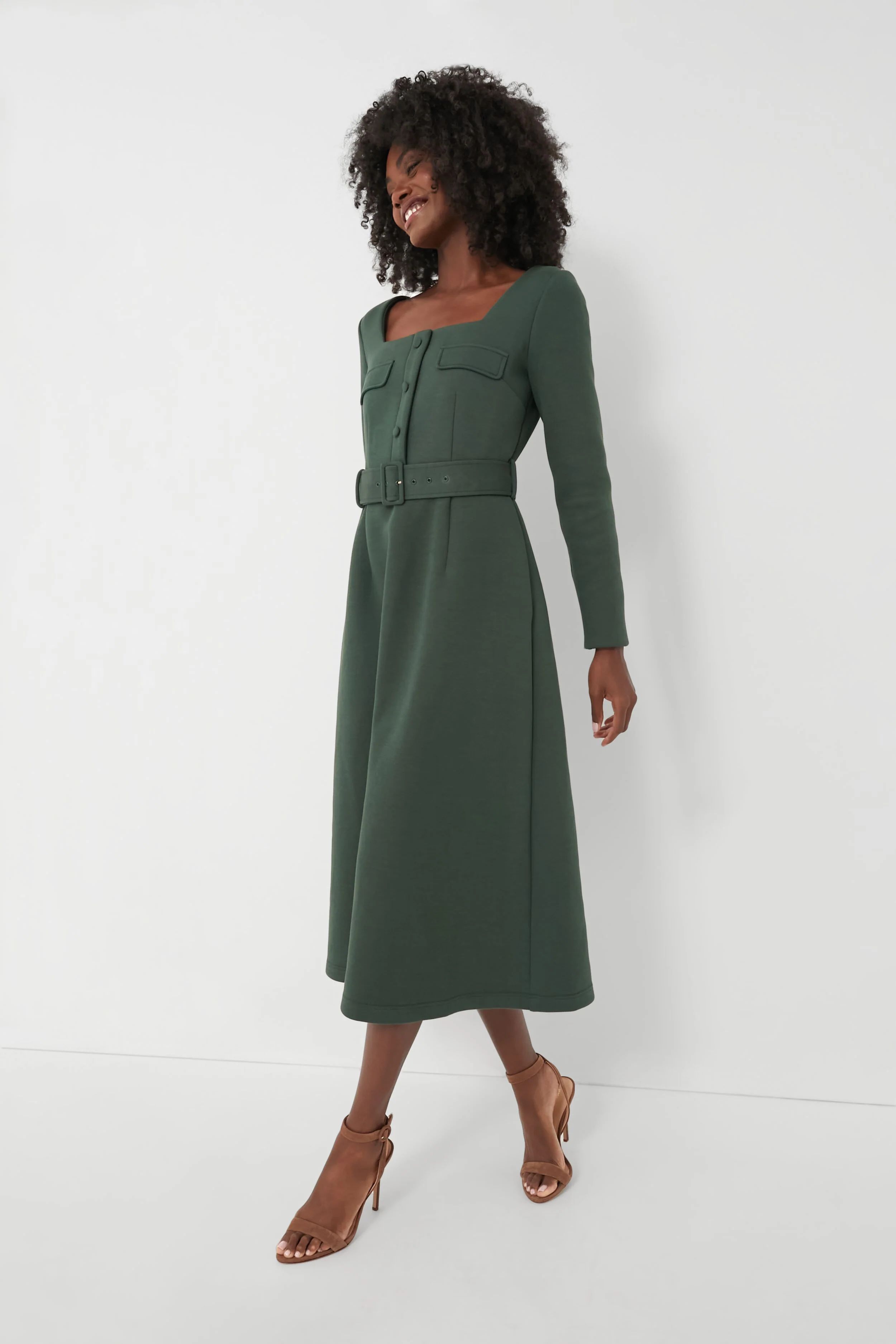 Forest Green Long Sleeve Elle Dress | Tuckernuck (US)