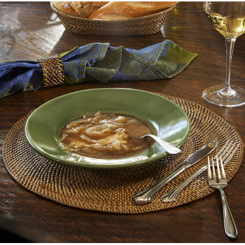 Fretwork Green Placemat Die Cut Single Dog Bone | Gracious Style