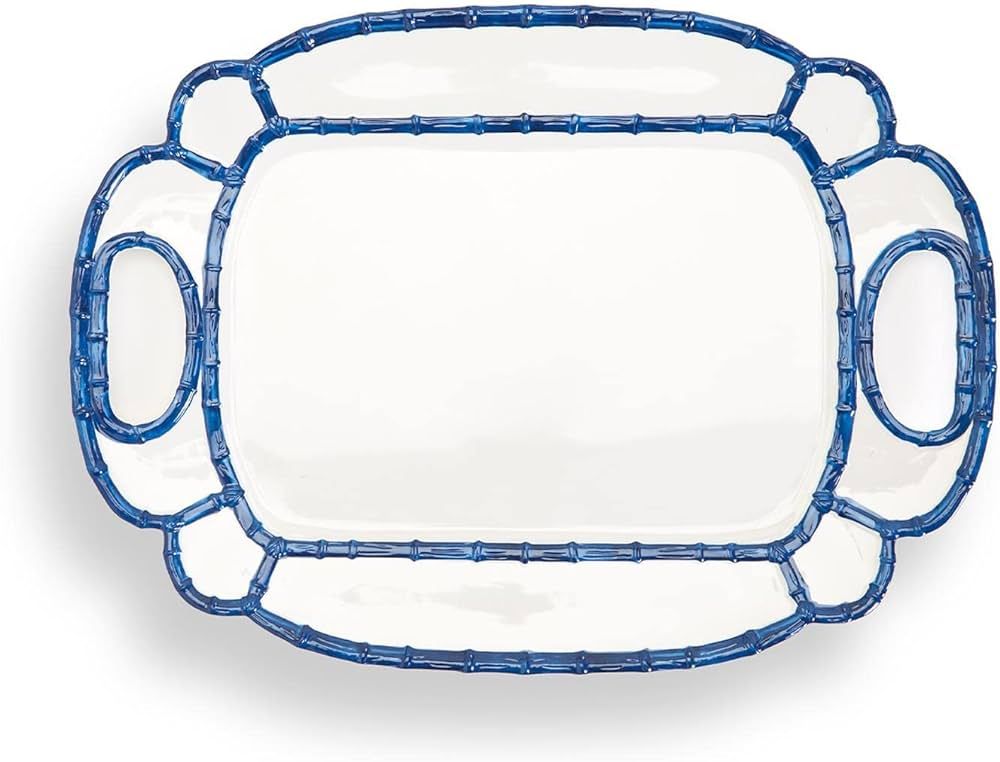 Two's Company Blue Bamboo Touch Platter, 20"x14.5" | Amazon (US)